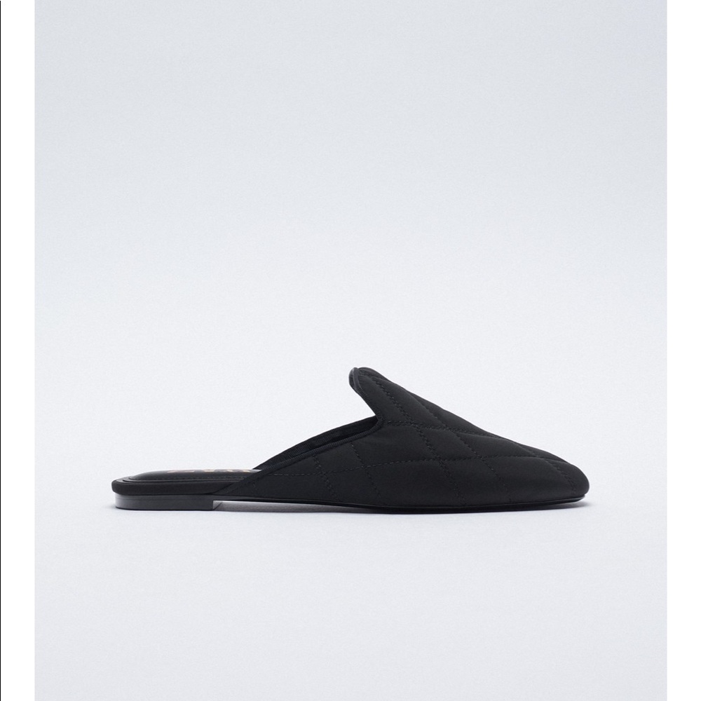 Zara quilted flat mules